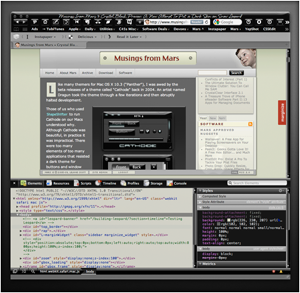 Preview of Crystal Black Theme for Safari's Web Inspector