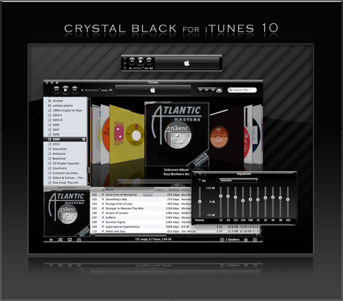 Preview of Crystal Black Theme for iTunes 10 Preview of Crystal Black Theme for iTunes 10