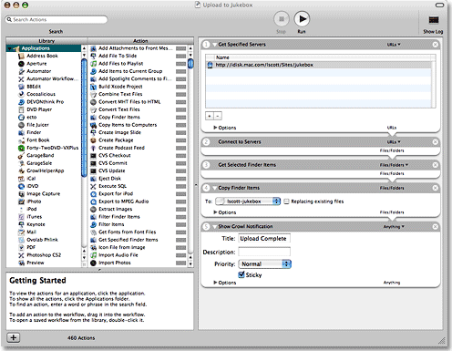 Automator workflow