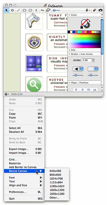 FlySketch main window