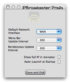 IP Broadcaster's preference settings