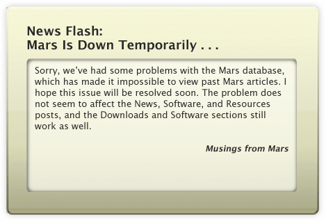 Mars Down Temporarily