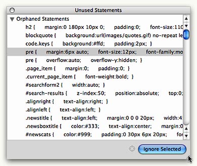 Style Master finds orphan CSS rules