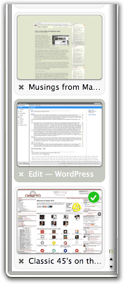 OmniWeb's Thumbnail Tab Bar showing highlighted tab