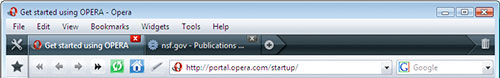 Opera's toolbar